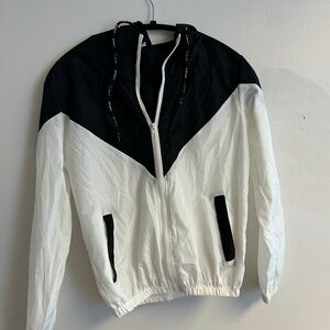 Black and White Rain Jacket. Size S/M.